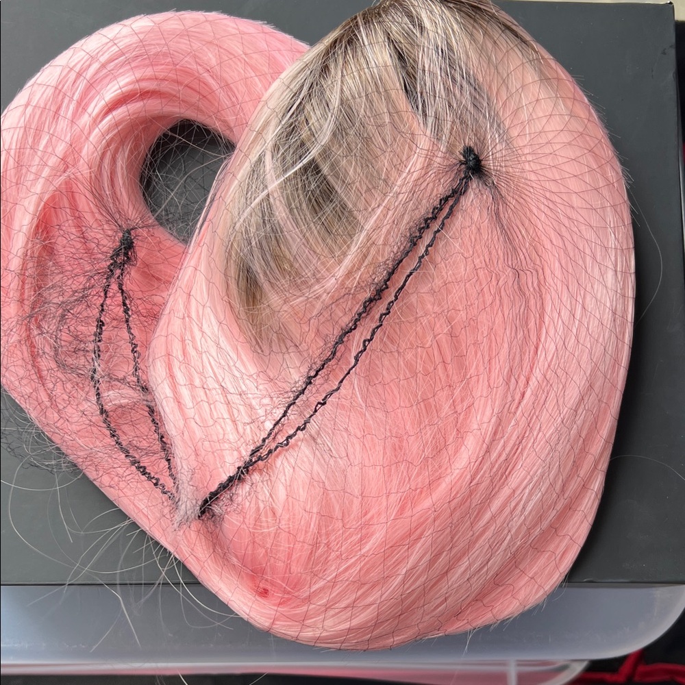 24” Long Pastel Pink Lace Front Bellami Wig Nikita Dragun